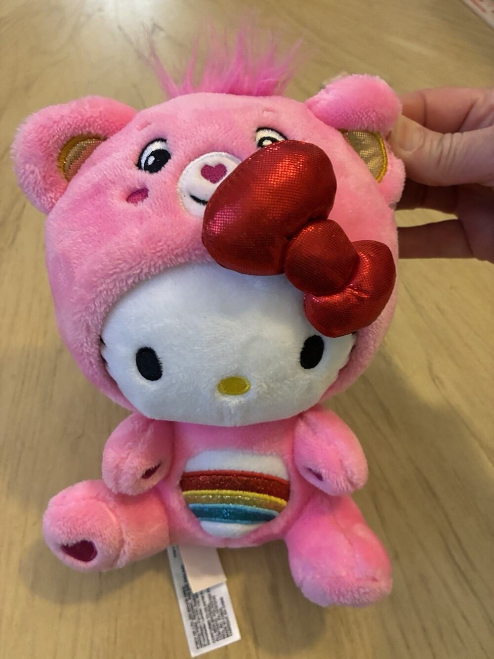 Hello Kitty Dressed As Cheer Bear 8 FunSize Plush Soft Huggable Bestie Bow EUC